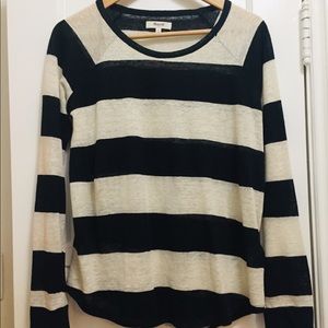 Madewell black and cream striped top Sz S
